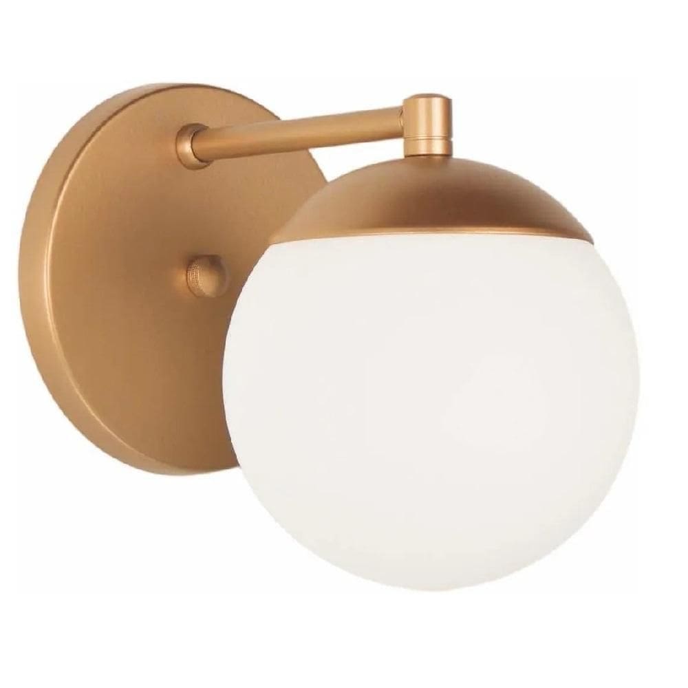 Arandela Sphera Com Globo De Vidro Branco - Dourado