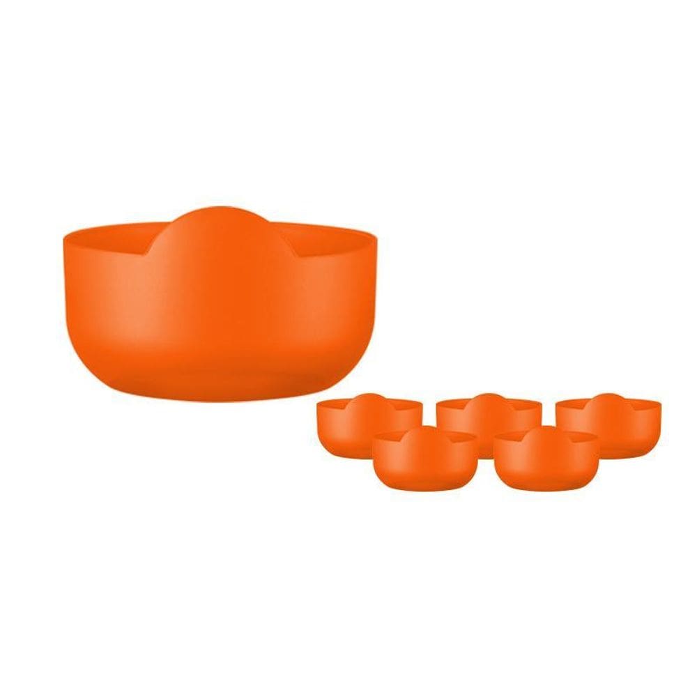 Kit 6 Super Bowl Alaranjado 475Ml Plástico Premium