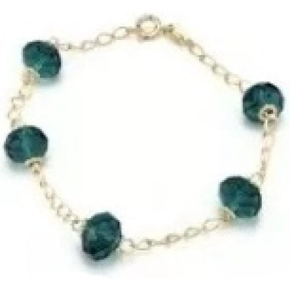 Pulseira Feminina Com Cristal Verde Folheado Ouro 18k