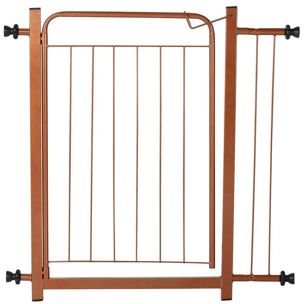Portão Pet Cães Bebês Largo 69 A 84cm Extensor 10cm Bronze