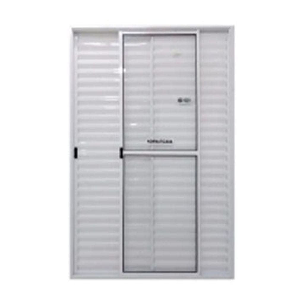 Porta Balcão 3 Folhas Aluminio Branco C/Trinco 2,10x1,20