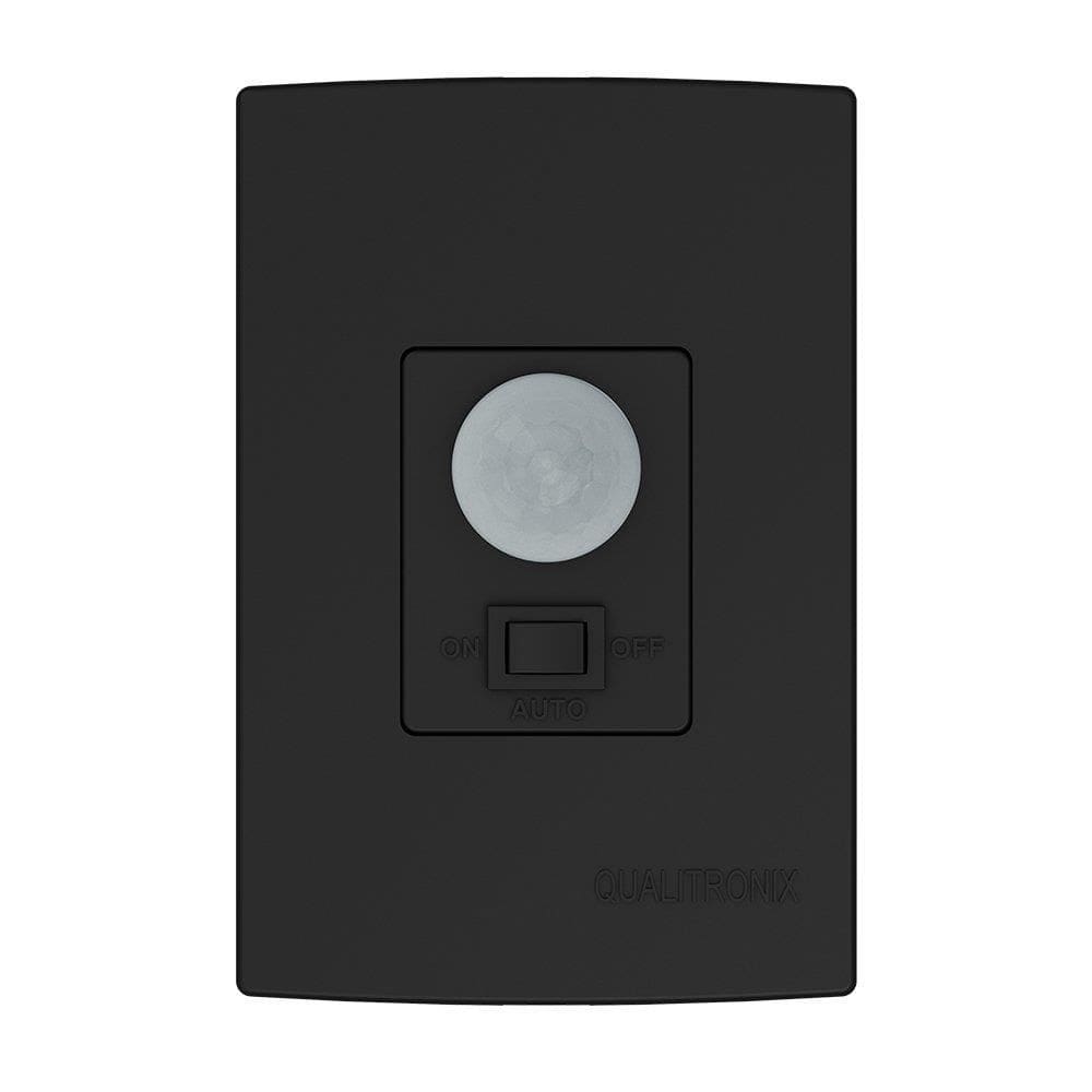 Sensor de Presença Qualitronix QI6MP - Embutir na Parede, Chave 180° Graus, Preto, Bivolt