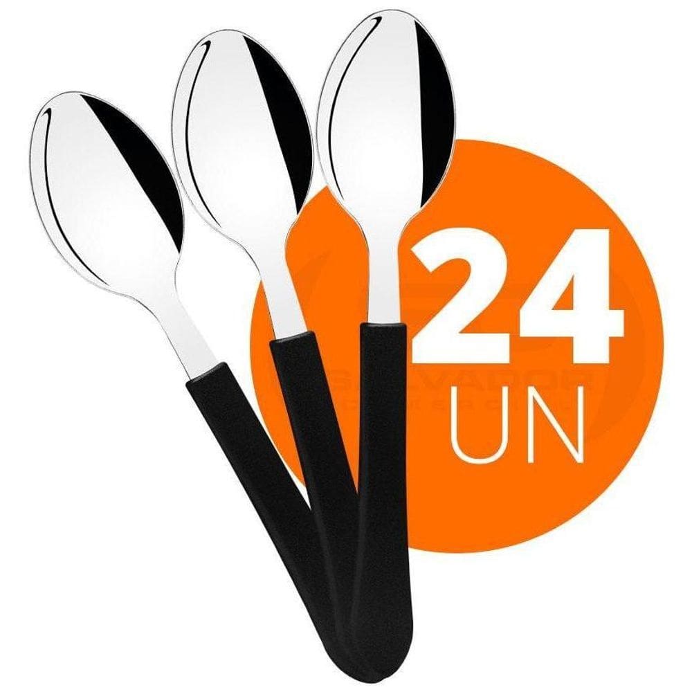 24 Colheres Sopa Leme Inox Preto Cpbag - Tramontina 23183400