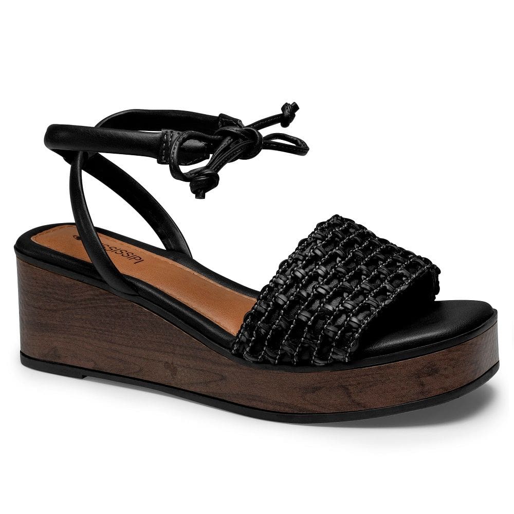 Sandália Anabela Mississipi MF493 Feminina - Preta