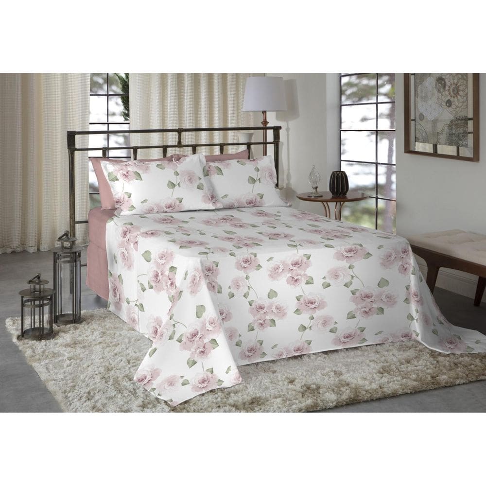 Jogo De Cama Casal 300 Fios Nova America - Leticia 7575