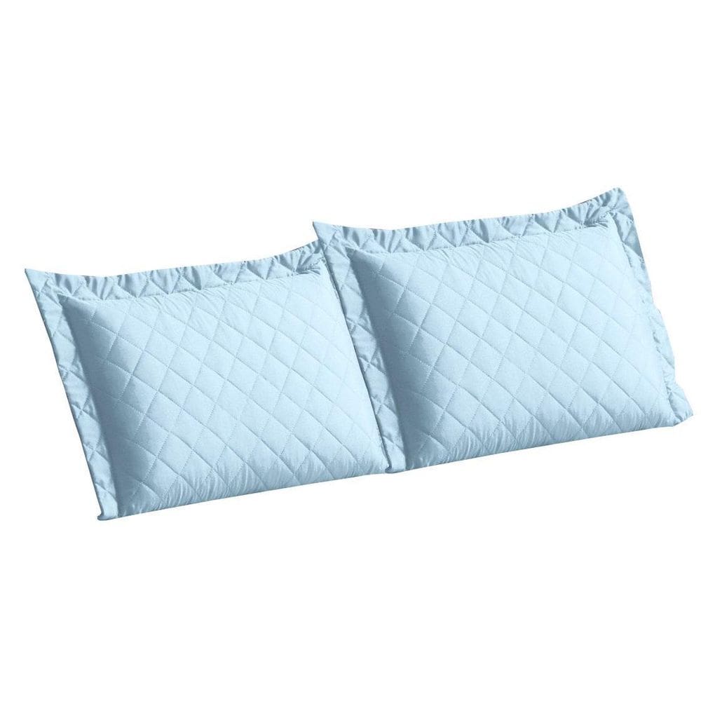 Fronha Matelada Para Travesseiros Microfibra 2 Pçs Azul Bebê