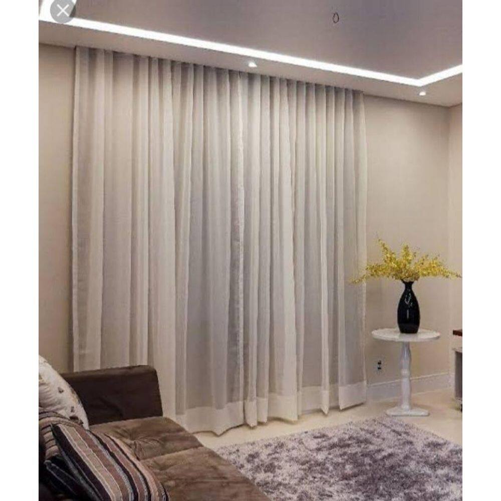 Cortina Trilho Suiço Blackout Com Voil 8.00 X 2.90