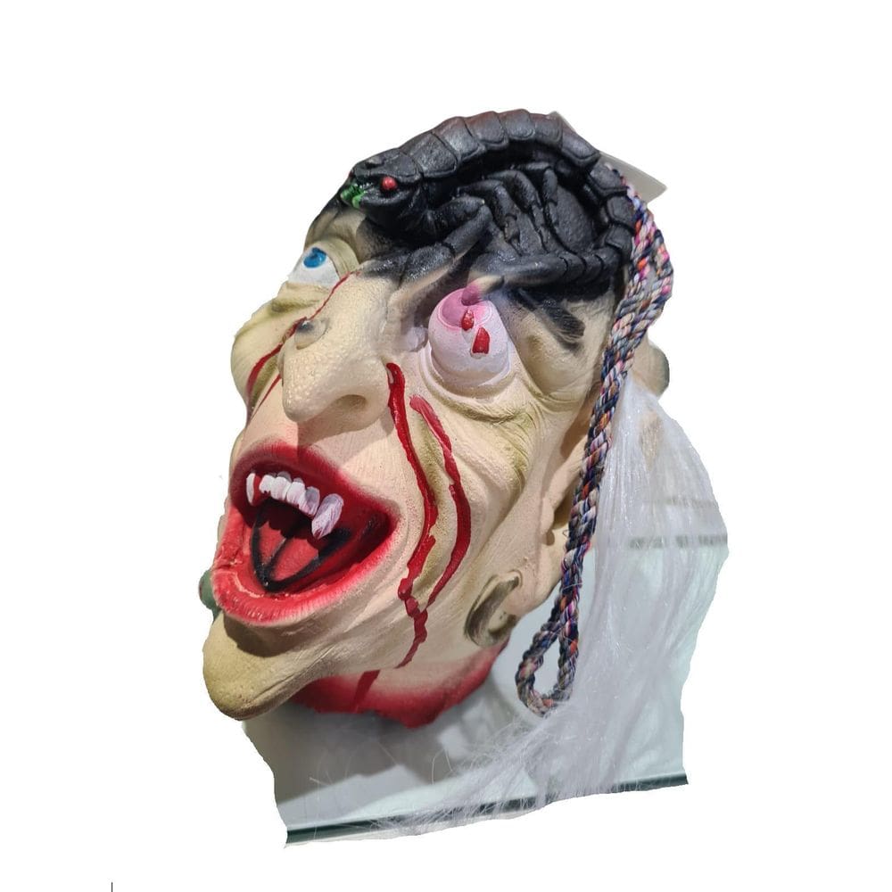 Enfeite Cabeça Bruxa Aterrorizante Látex Decoraçao Halloween