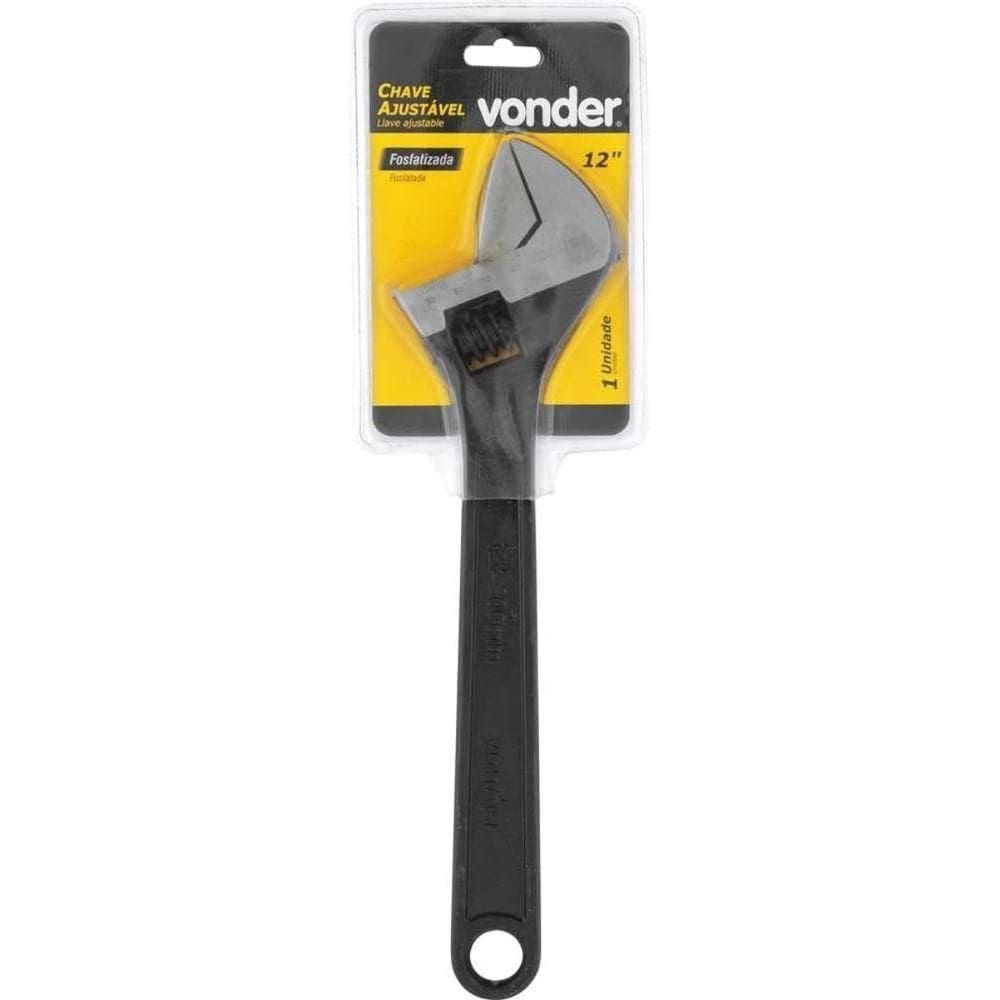 Chave Inglesa Ajustável 12” Aço Carbono Fosfatizada - Vonder