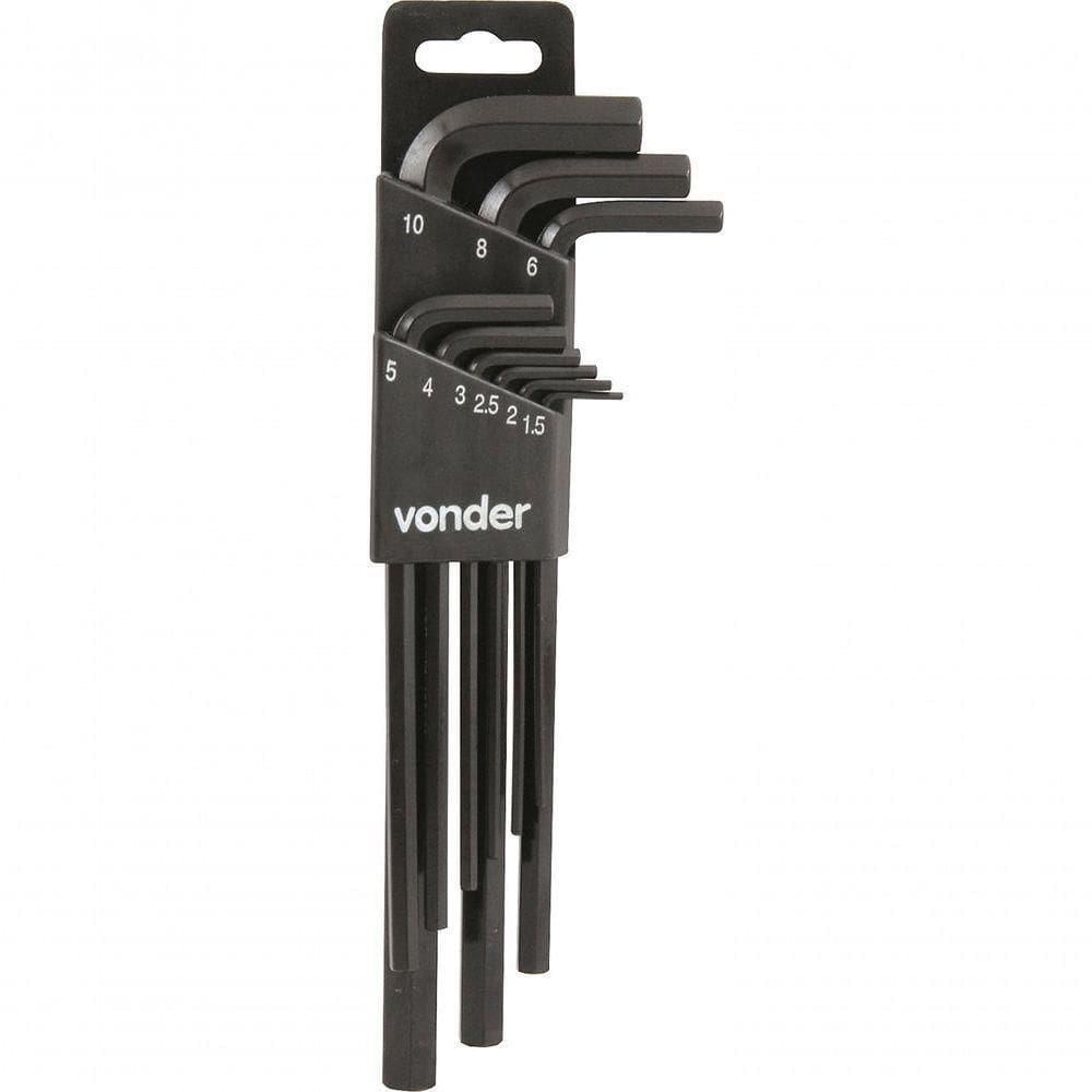 Jogo Chave Hexagonal Allen 1,5-10,0mm Tipo L Vonder