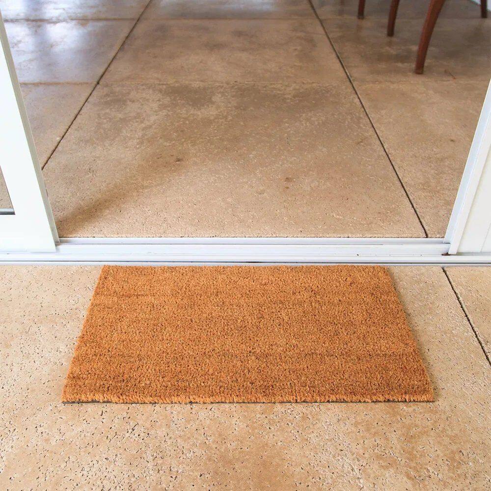 Capacho Retangular Fibra De Coco Base PVC 60x33cm - Komeco - Natural