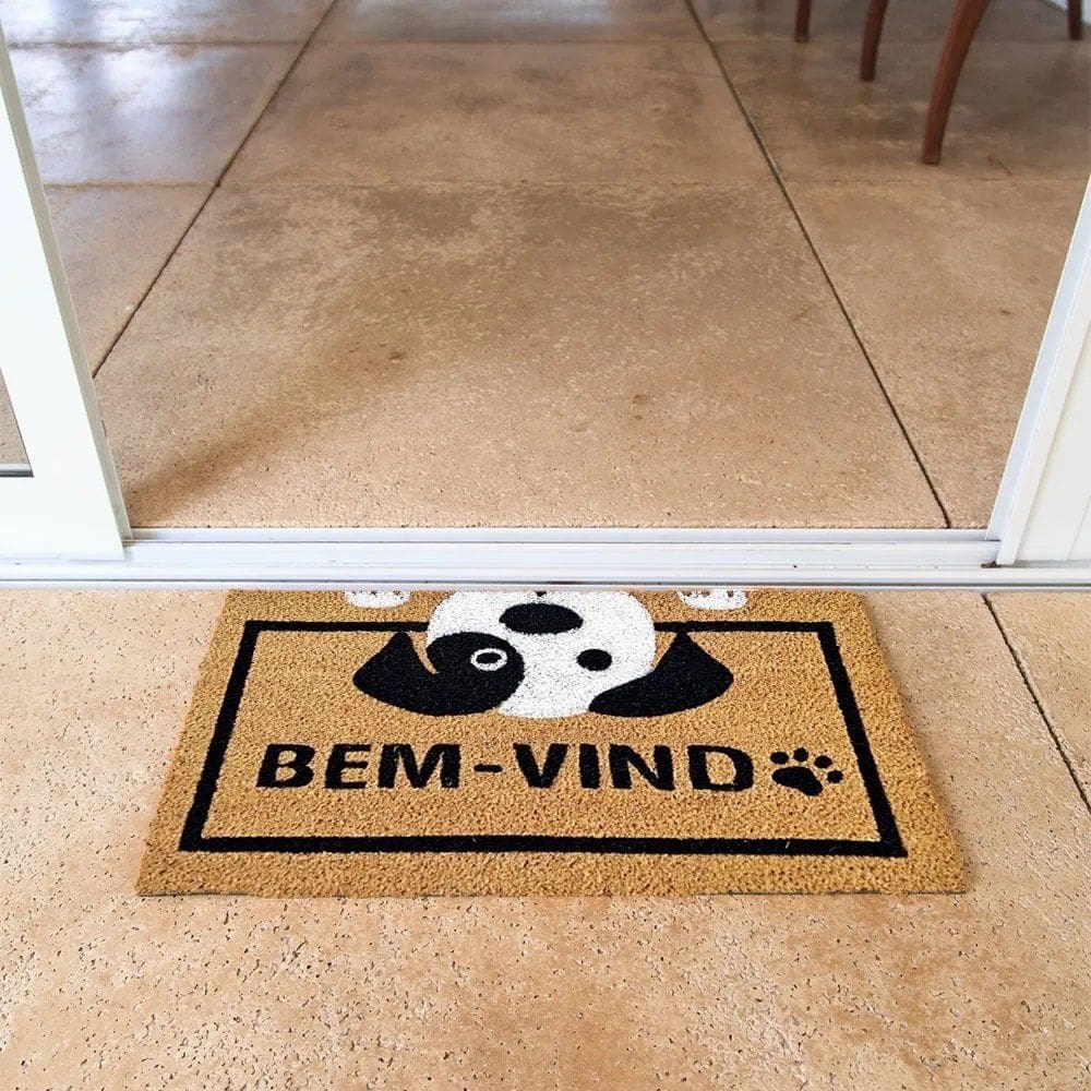 Capacho Retangular Fibra De Coco Base PVC 60x33cm - Komeco