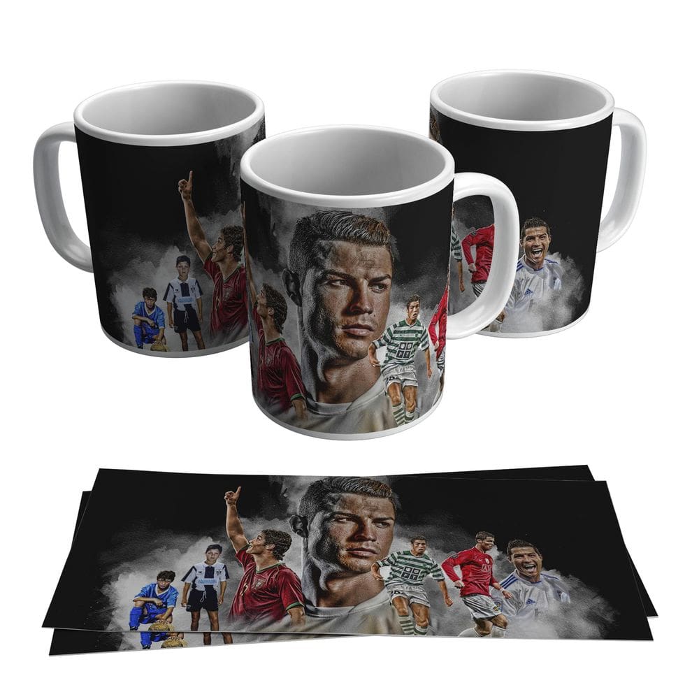 Caneca Cristiano Ronaldo Jogador Fotos Carreira 325ml