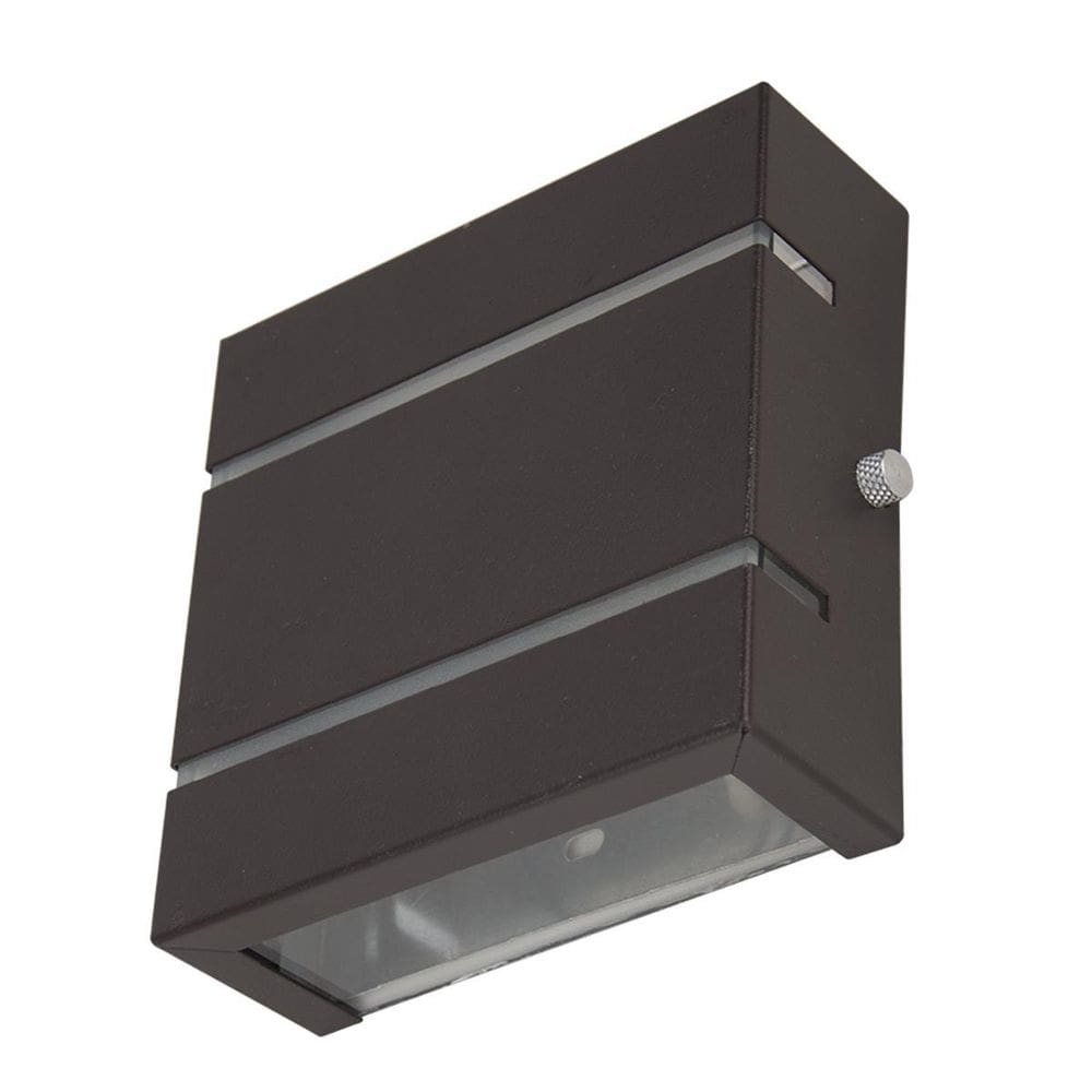 Arandela 2 Focos Friso Facho Externa Parede Muro Slim Marrom