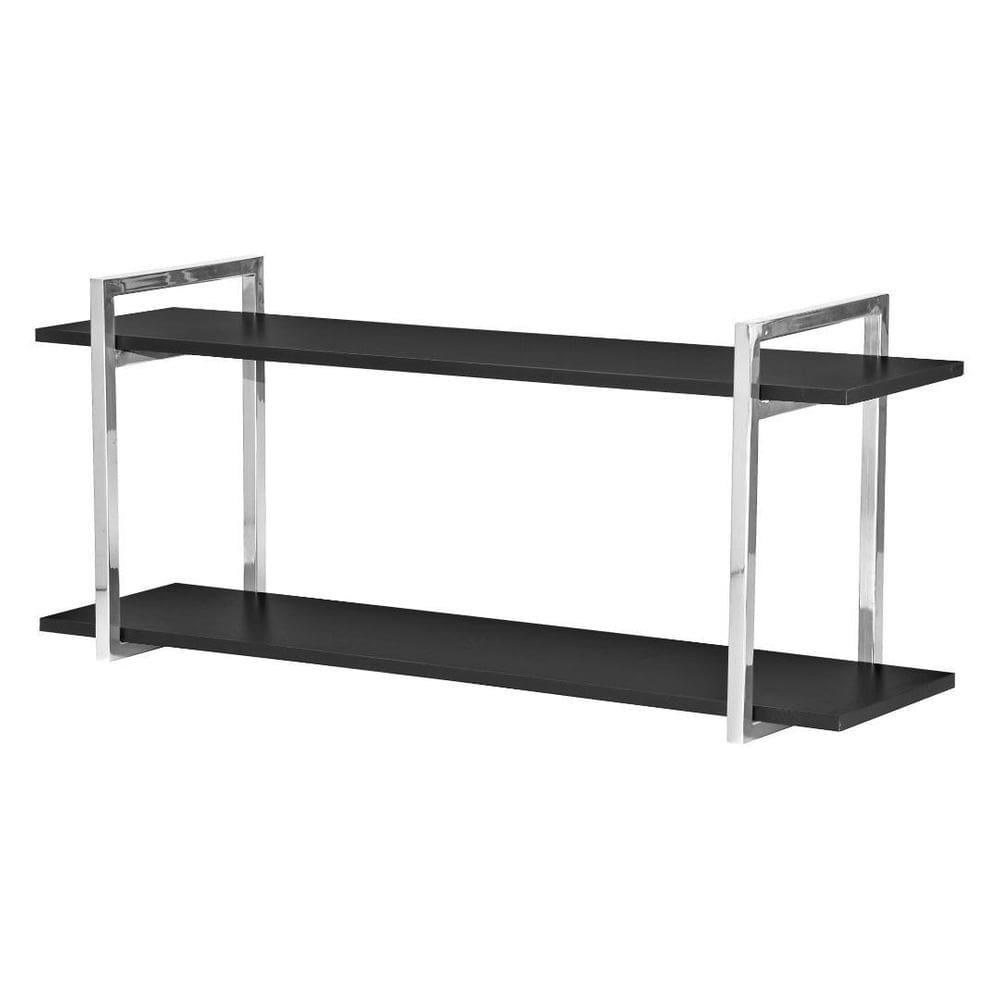 Nicho Banheiro Cromado Com Prateleiras Preto 60Cm