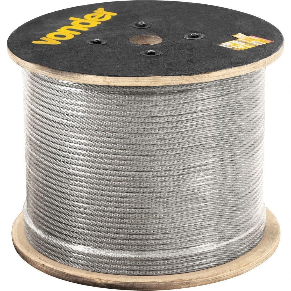 Cabo De Aço Af 3-32” Alma De Fibra 6x7 Galv Com 100m Vonder