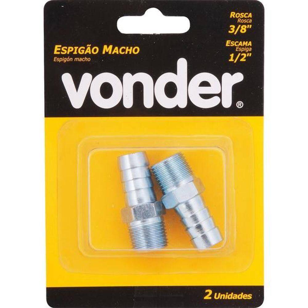 Espigão Fixo Macho Para Mangueira 1-2 Rosca 3-8 Npt Aço Zi