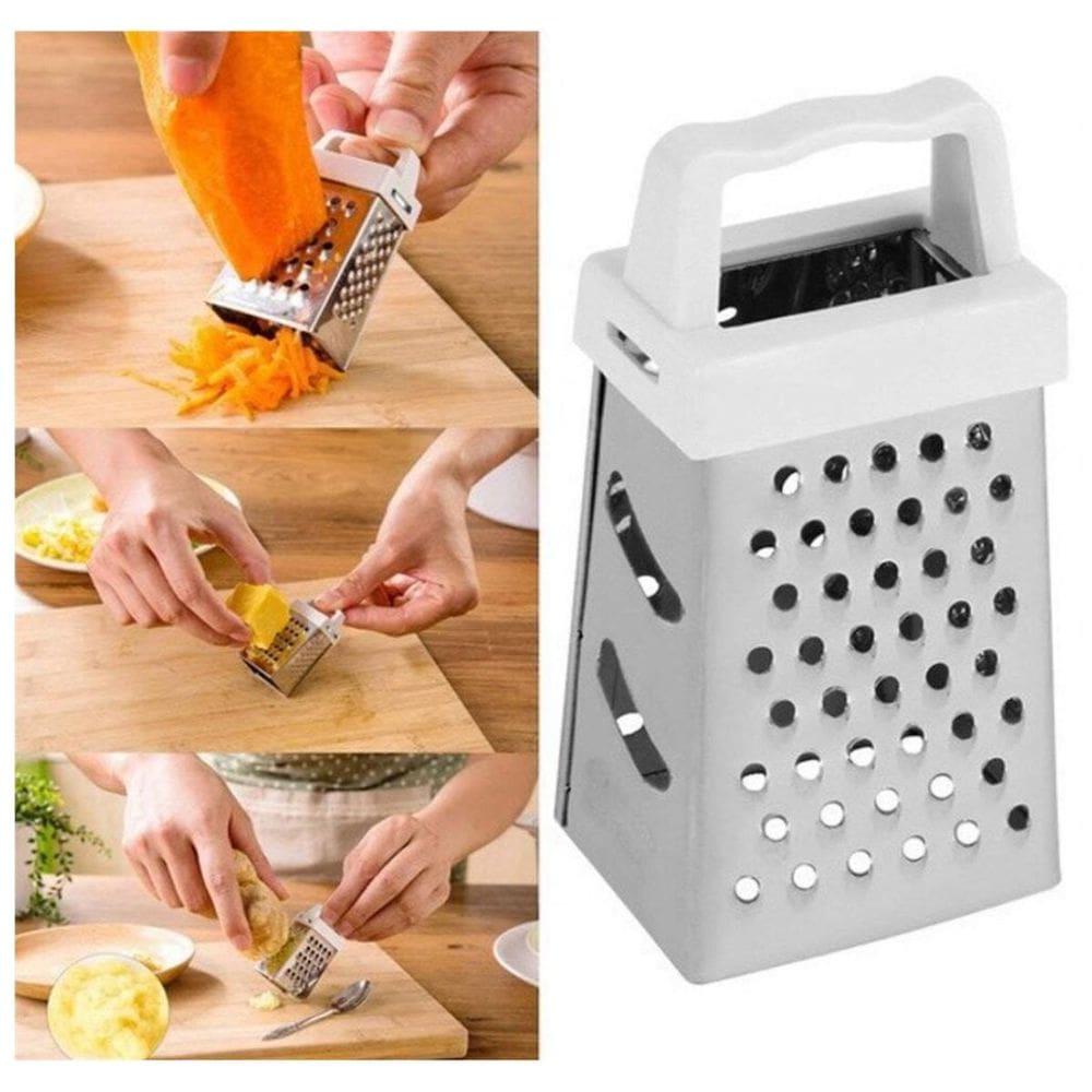 Mini Ralador De Aço Inox Com 4 Faces Portátil Multiuso