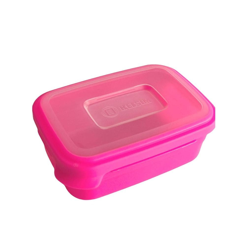 Pote Retangular 1000Ml Rosa Fluorescente Solido
