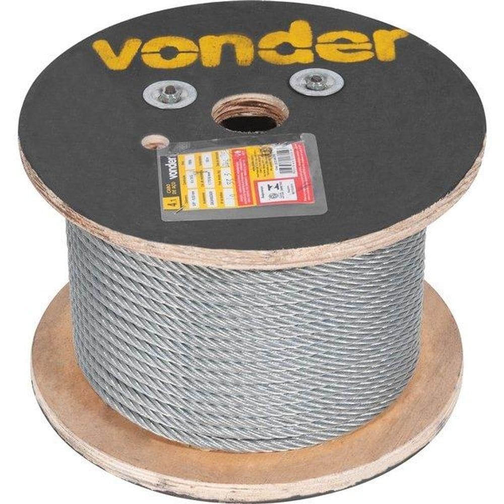 Cabo De Aço Af 5-16” Alma De Fibra 6x19s Galv Com 100m Vonder