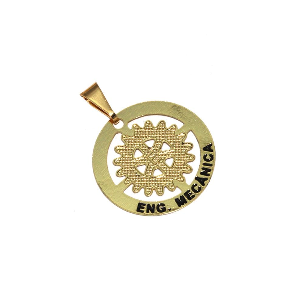 Pingente Minha Profissão Engenharia Mecânica Folheado 18k