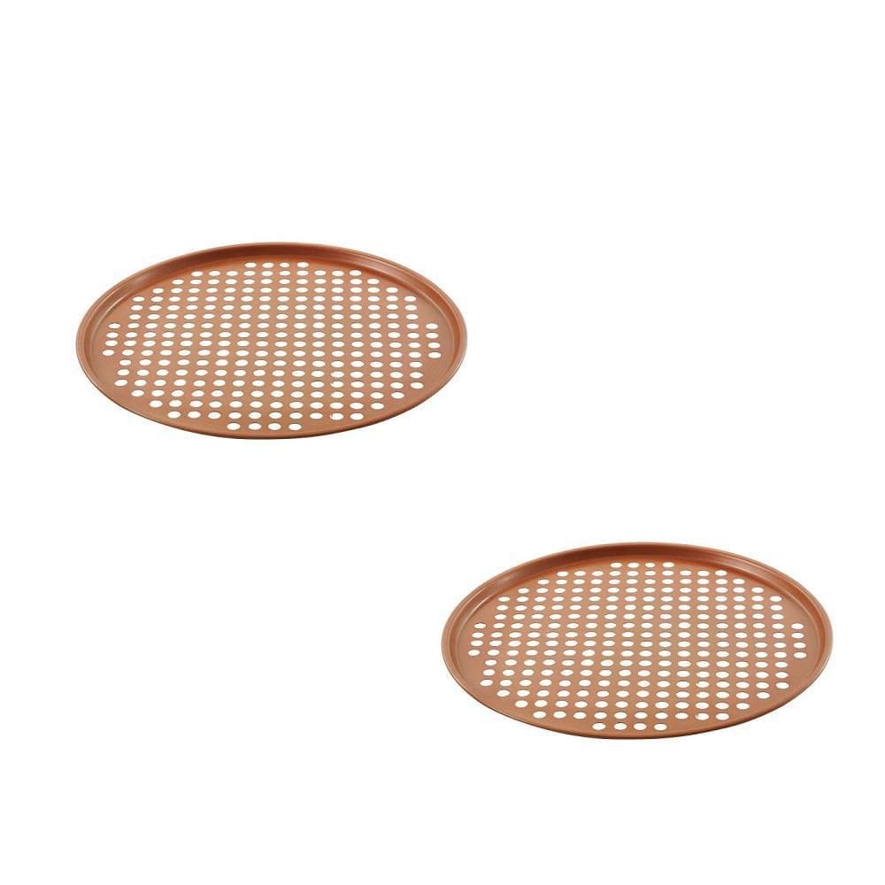 Forma De Pizza 2 Duas Unidades Cor Cobre