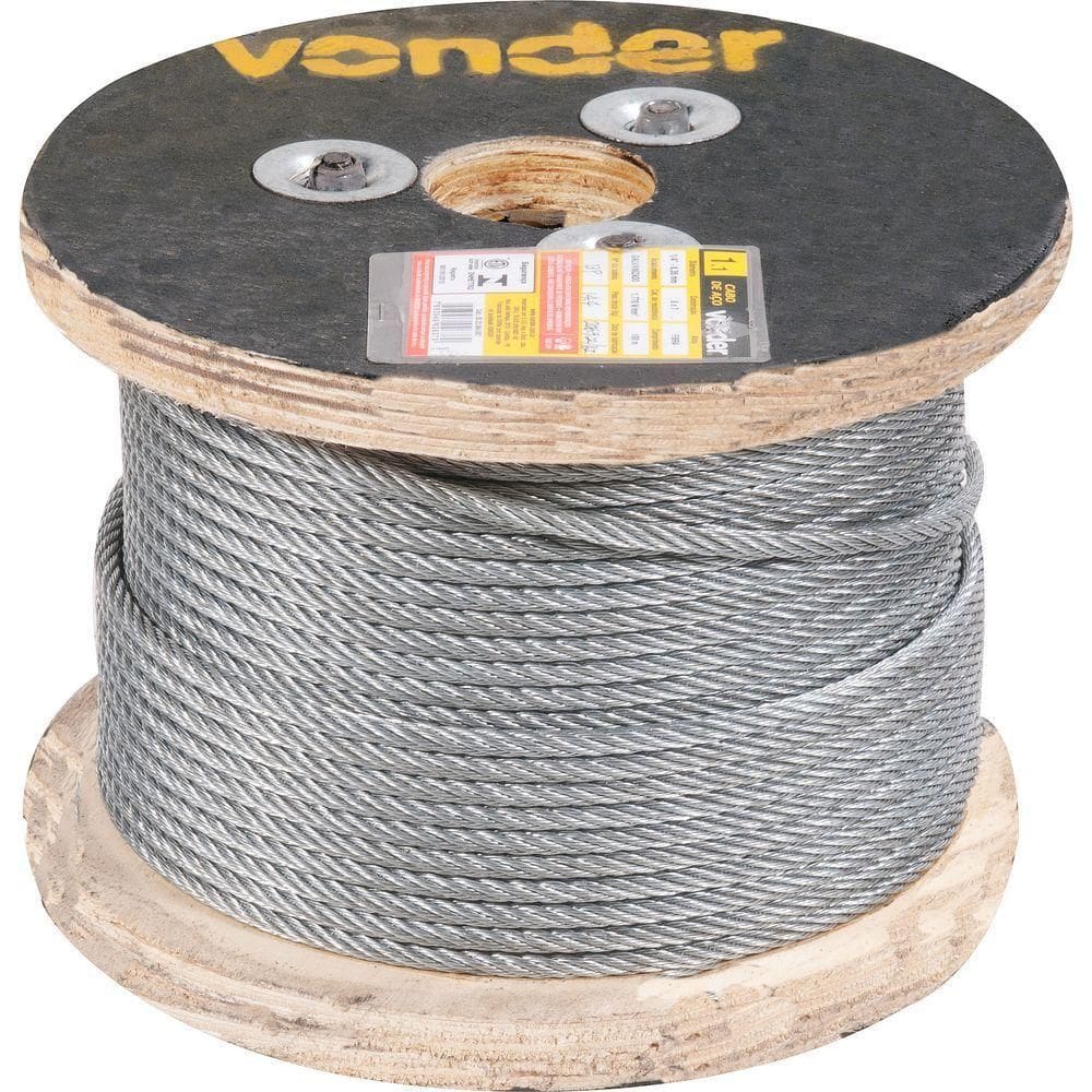 Cabo De Aço Galvanizado Af 9,5mm 3-8” 6x7 Com 100m - Vonder