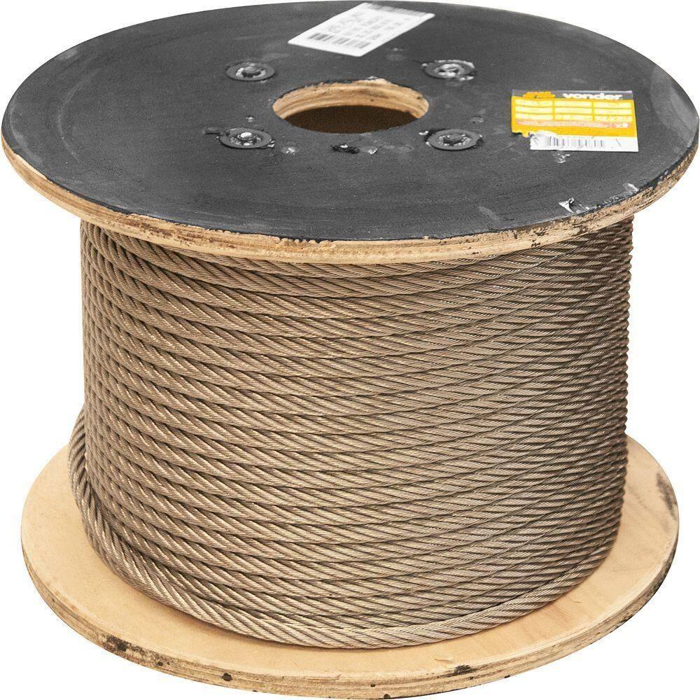 Cabo De Aço Inox Aa 9,53mm 3-8 6x19s Com 100m De Cabo De Aç