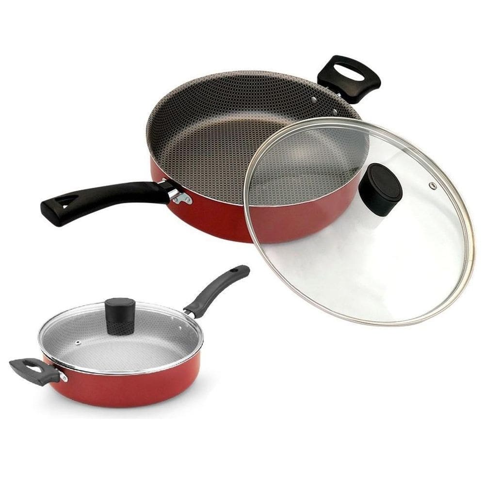 Panela Frigideira Enjoy Reta Com Tampa De Vidro Cozinha 20Cm