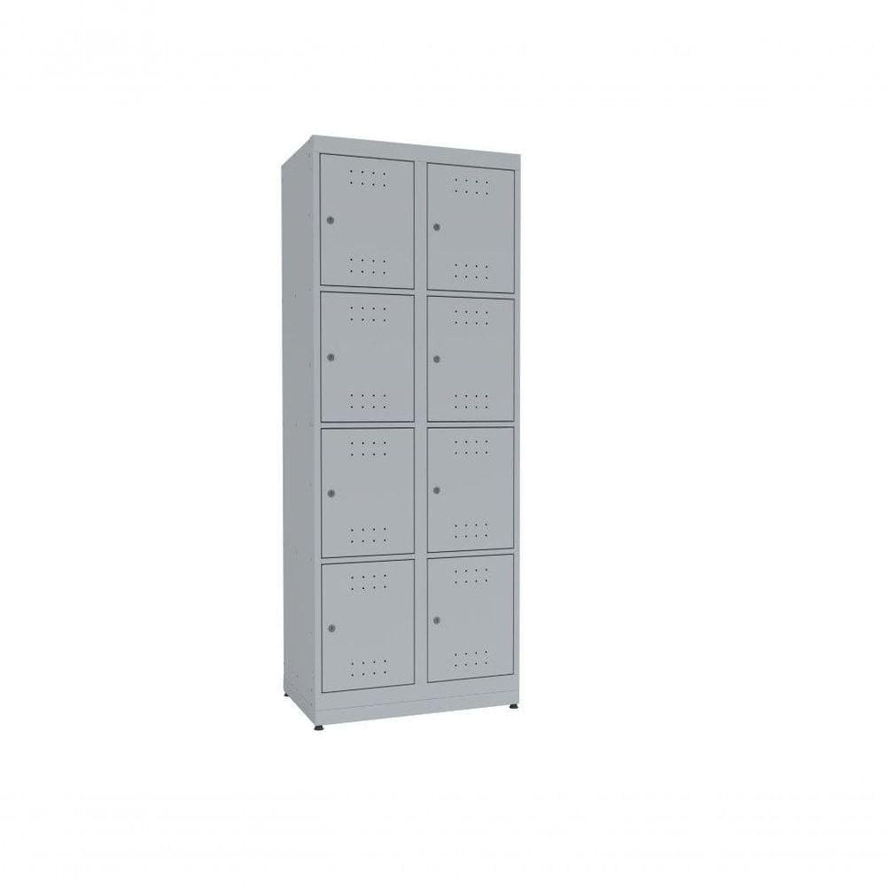 Armário Vestiário Duplo 08 Portas Cinza Presto
