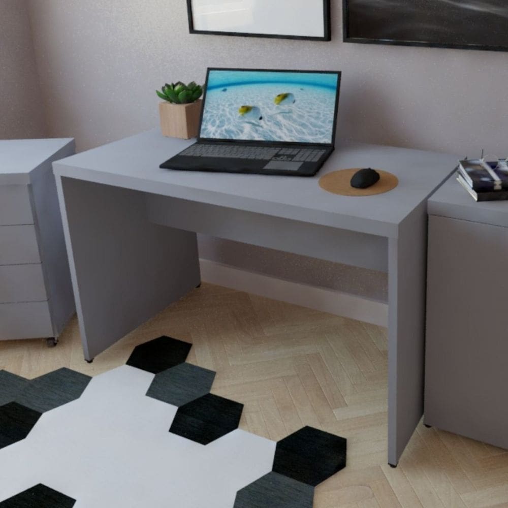 Mesa para Escritório 80cmx60cm Cinza Cristal