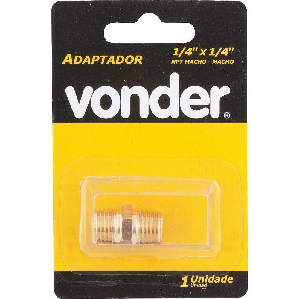 Adaptador Niple 1-4x1-4” Npt Latão Macho-macho - Vonder