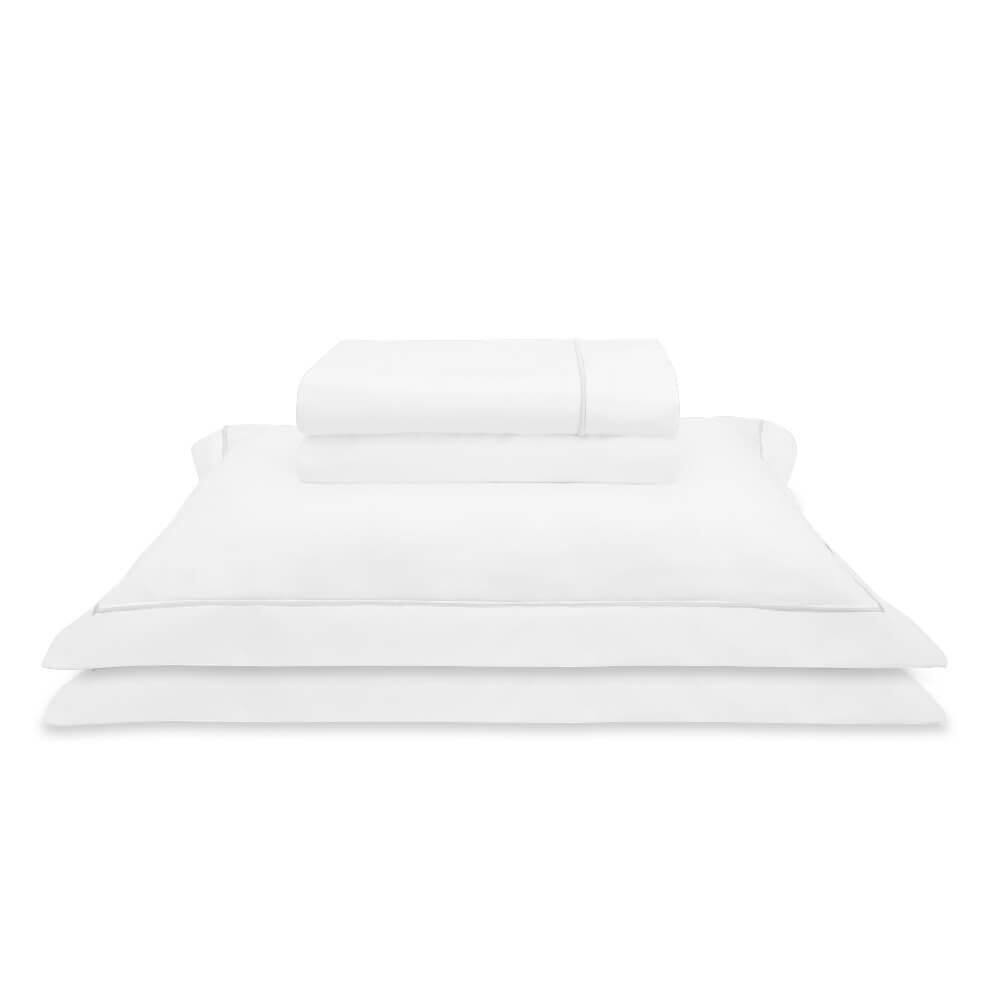 Jogo De Cama Casal 300 Fios Lazio - Kacyumara Branco