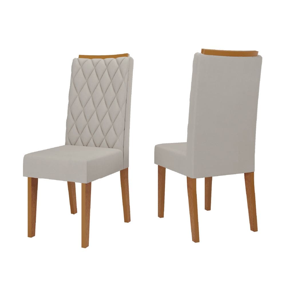 Conjunto com 2 Cadeiras Estofadas Veludo Sala de Jantar Bele Viero
