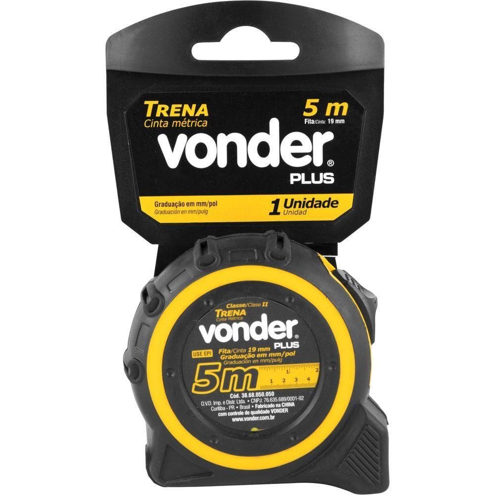 Trena Curta De Aço 5 M X 19 Mm Vonder Plus