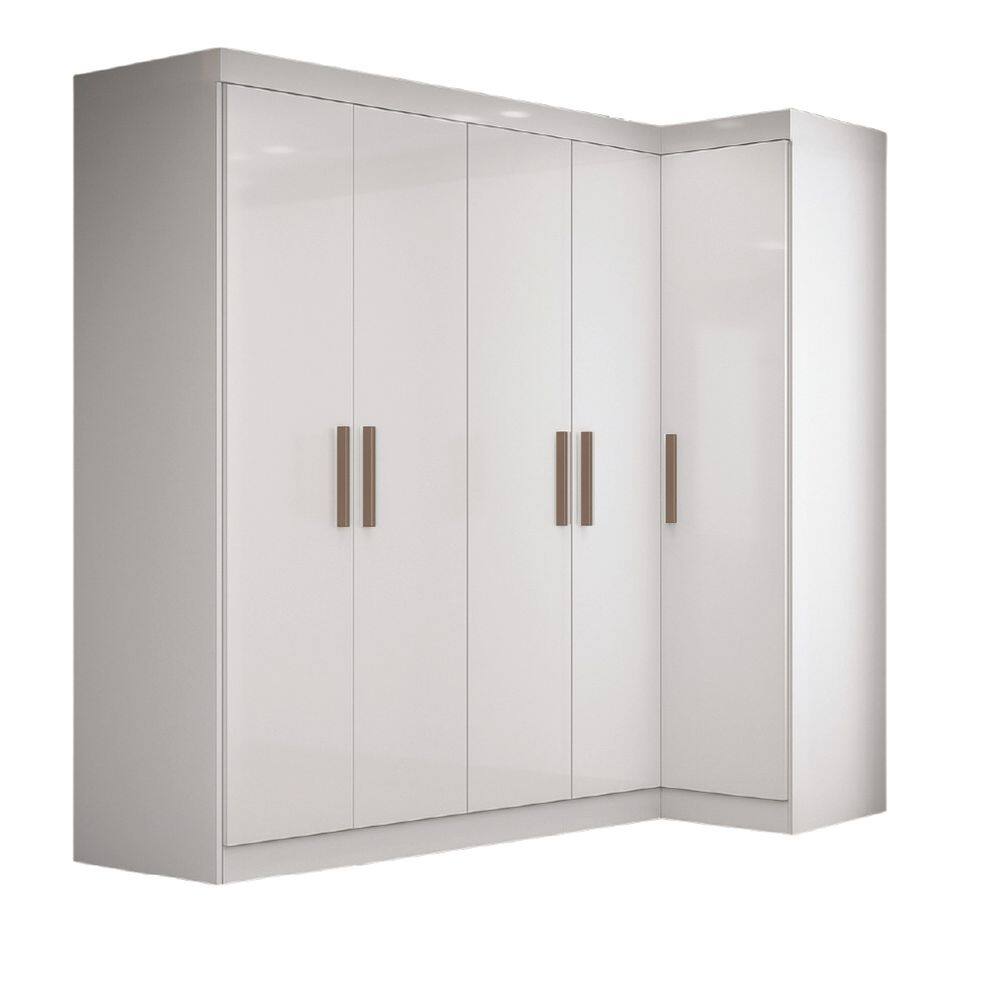 Guarda Roupas Modulado de Canto Madrid com 5 Portas e 2 Gavetas Maxel