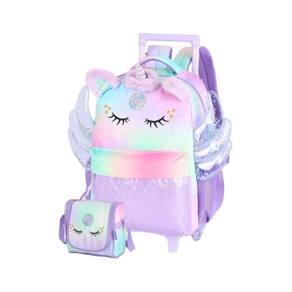 Kit Mochila Rodas + Lancheira Unicórnio Up4You - Lilás