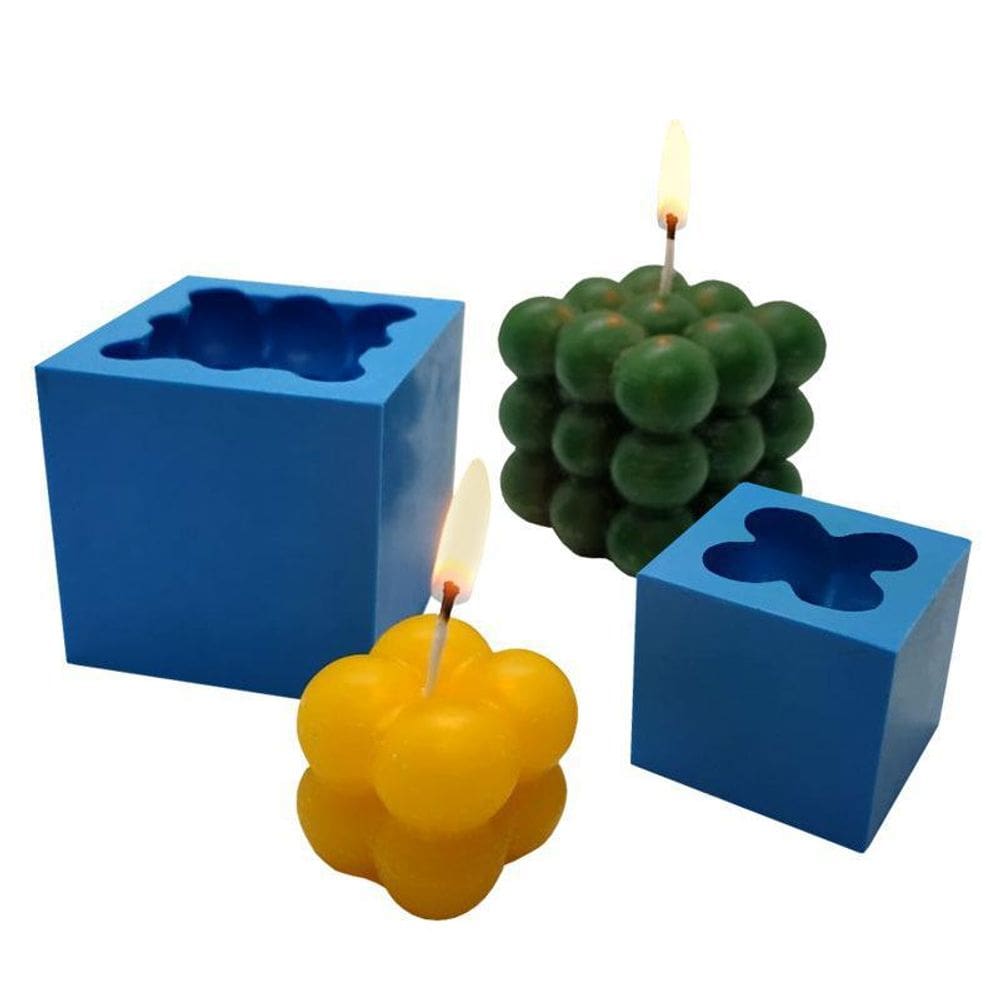 Kit 2 Moldes De Silicone De Vela Bolinhas Pequena E Grande