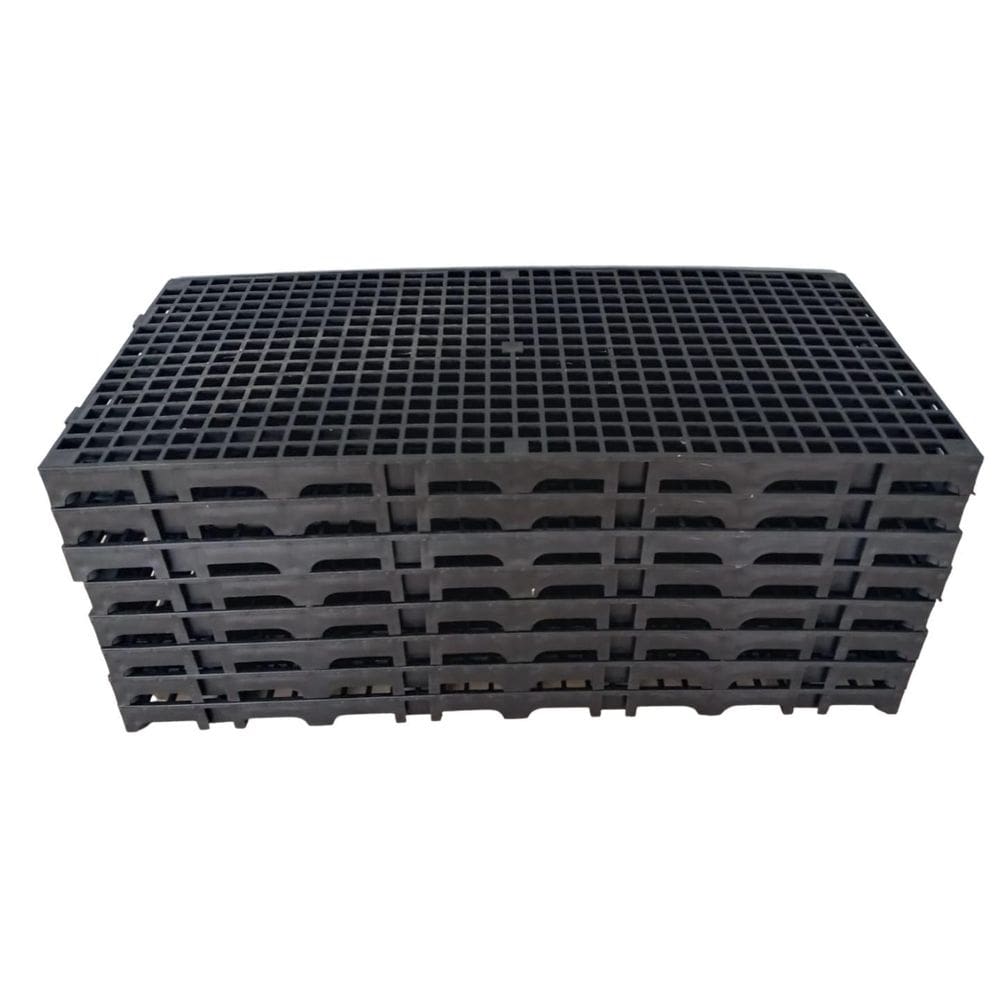 Palete Estrado Pallet Plástico Preto 25X50X2,5Cm 8 Peças