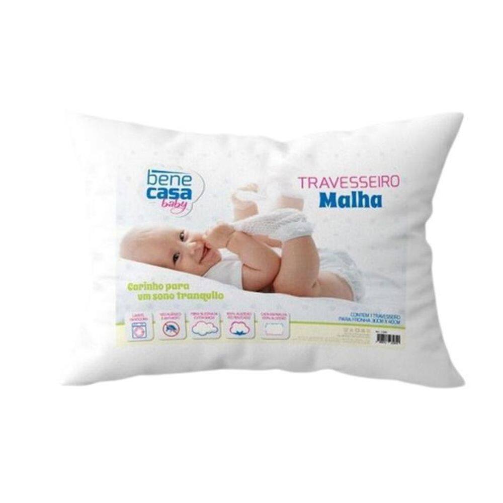 Travesseiro De Malha Infantil 100% Algodão 39Cm - Bene Casa