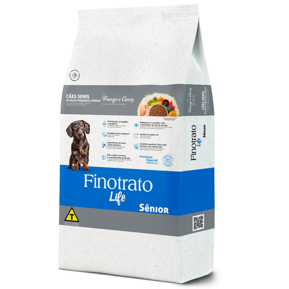 Racao Finotrato Prime Life Senior Caes Pequeno E Medios 10,1Kg Premium Especial