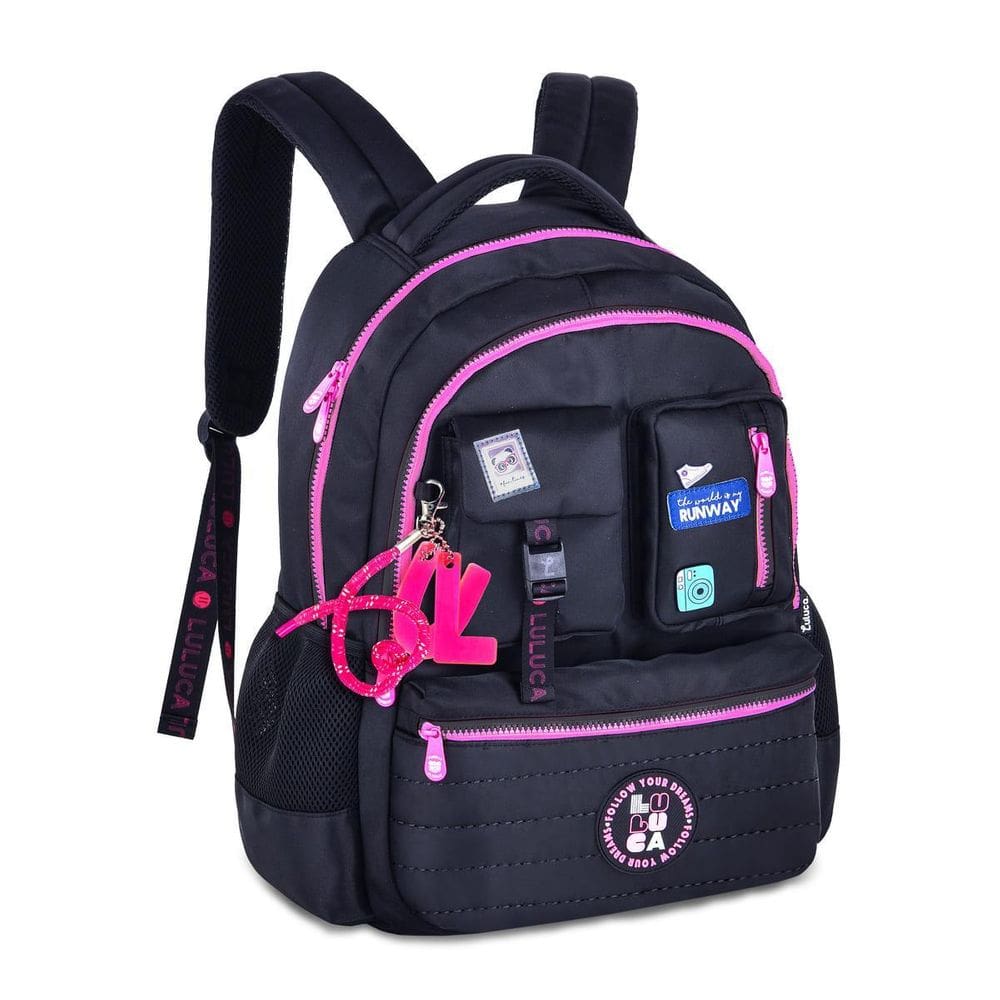 Mochila Luluca Bolsa Escolar Lançamento Super Premium Preto