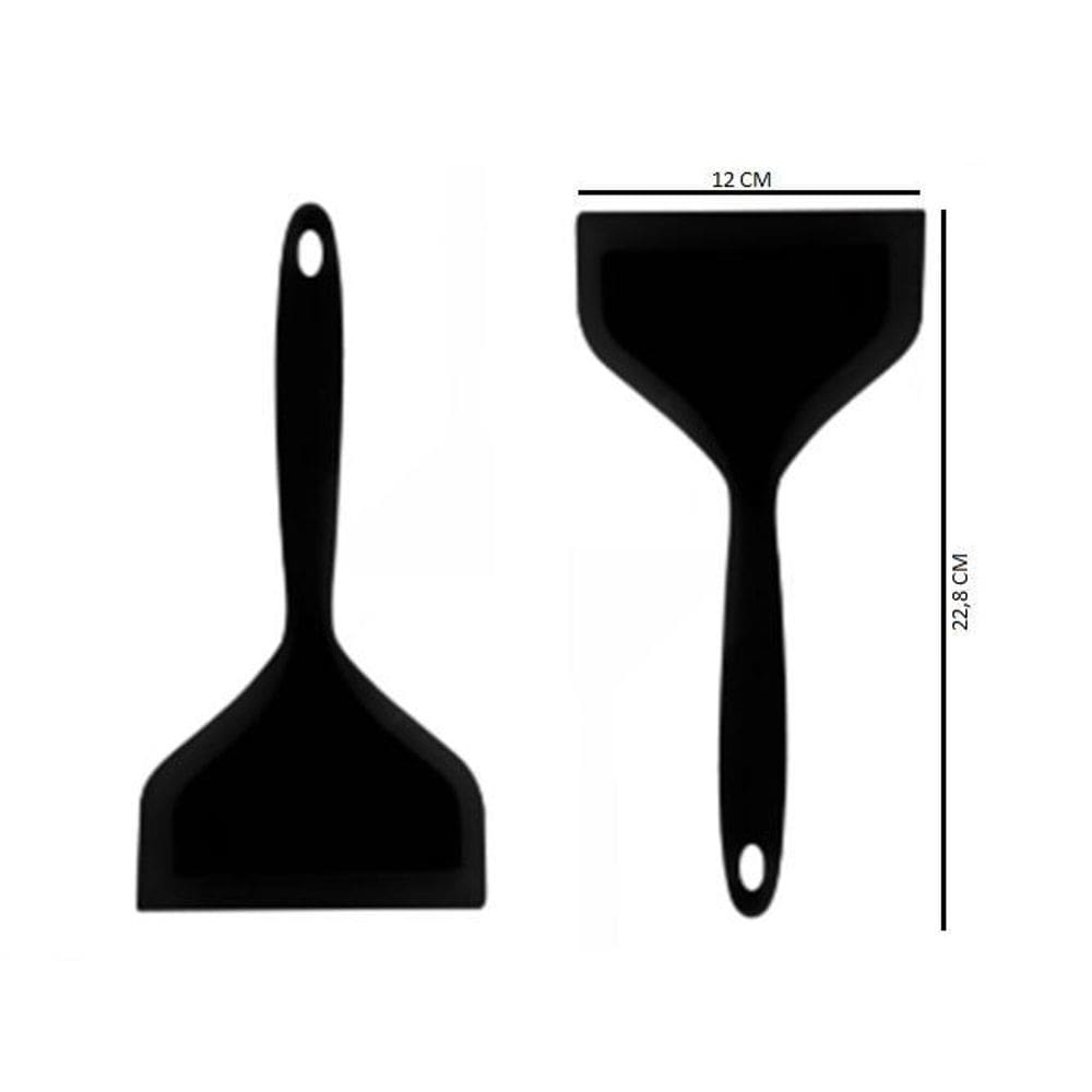 Duas Espátulas Larga Silicone Cabo Maciço 25,8 Cm Unyhome.