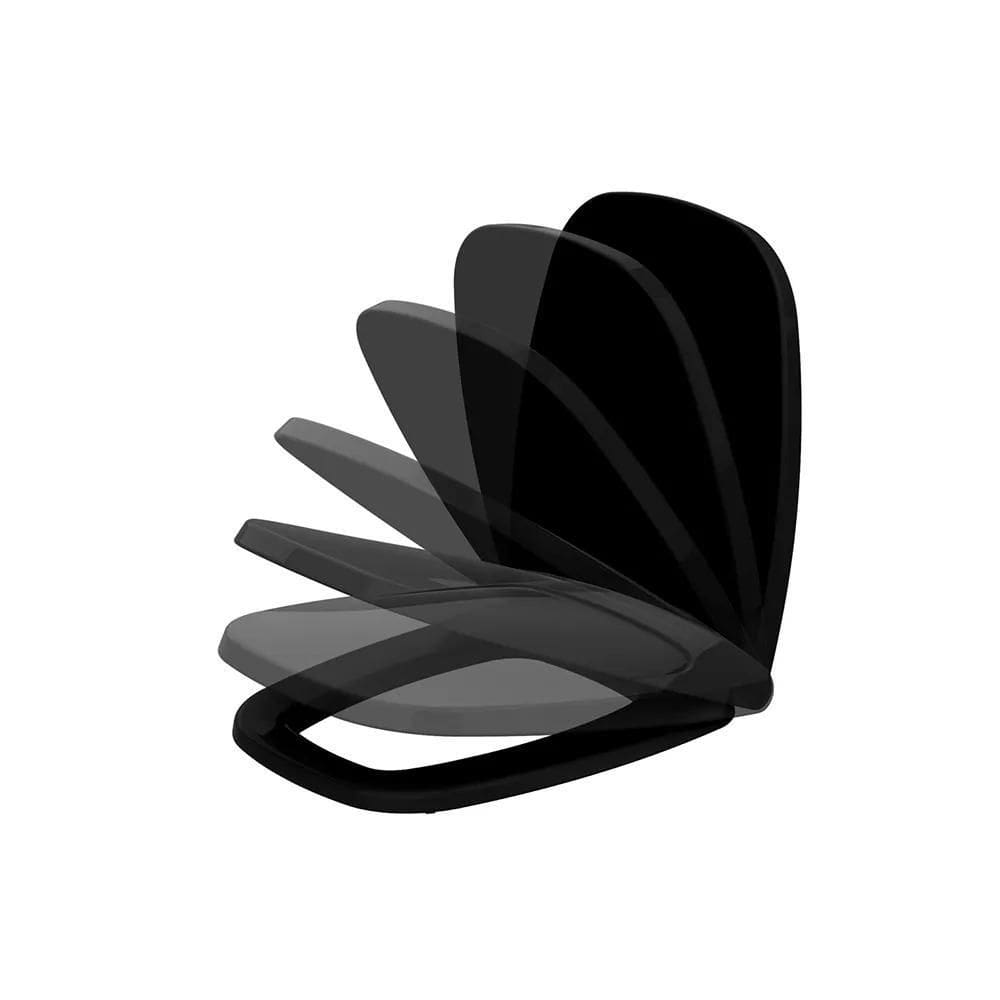 Assento Sanitário Flex Pp Preto Tupan Soft Close Vaso Deca