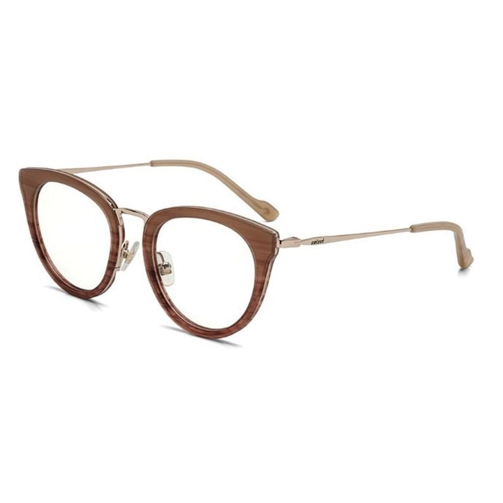 Armação Colcci Feminino Marrom Haste Dourada C6105 B56 48