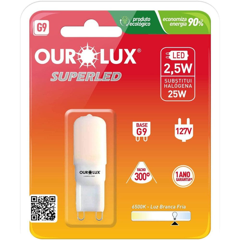 Lampada Led Superled Base G9 2,5W 6500K Ourolux
