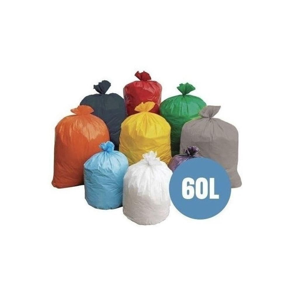 Saco De Lixo 60 Litros Coloridos - Pacote Com 50un