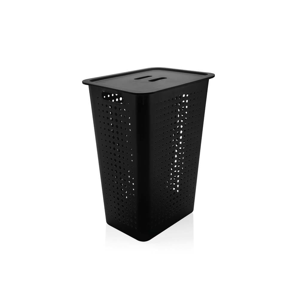 Caixa Organizadora Cesta De Roupas Com Tampa 47 L Preto Ou