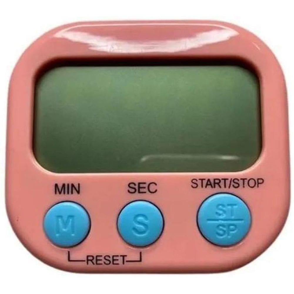Timer Cronometro Digital De Cozinha Com Imã Geladeira - Rosa