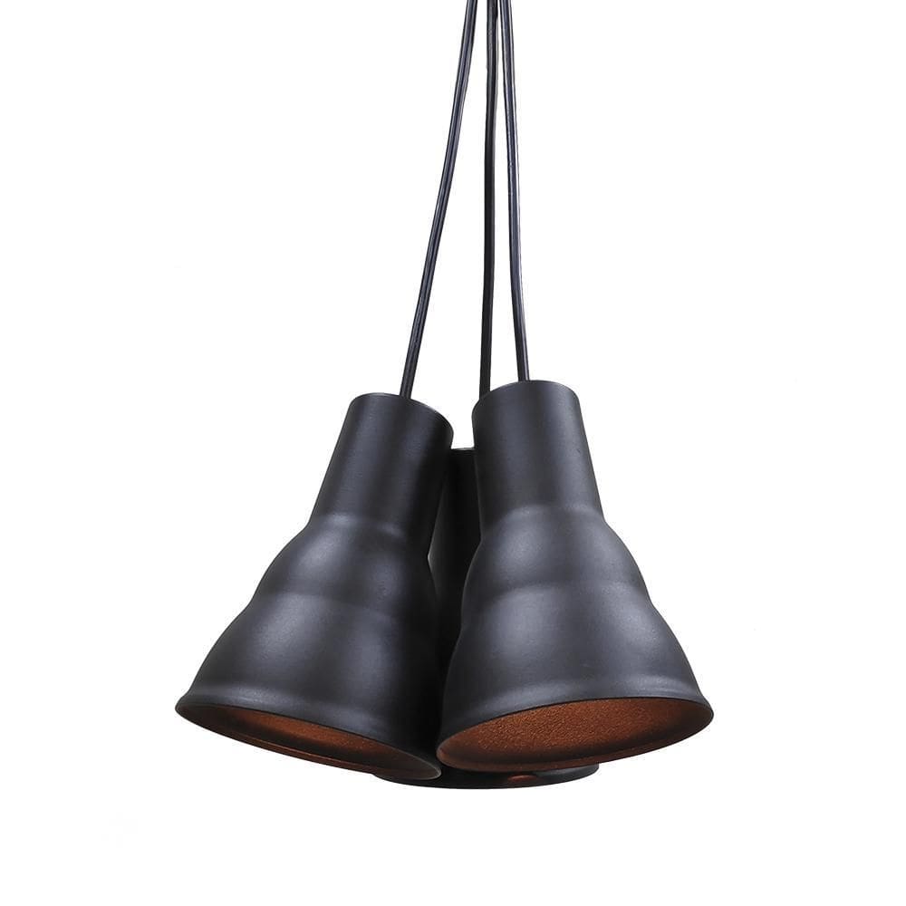 Luminária Pendente Taschibra Konic 3Xe27 Preto Fosco